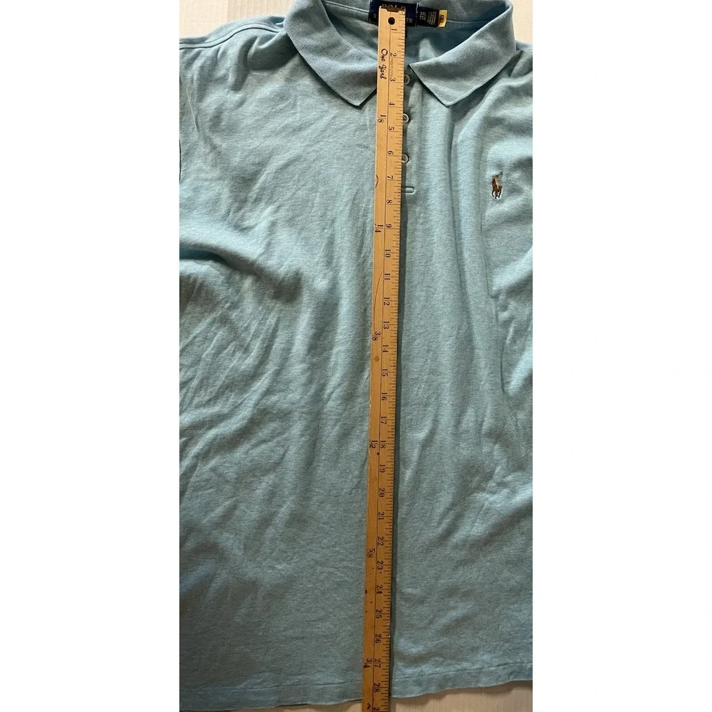 POLO‎ RALPH LAUREN Light Blue SS Polo Shirt Size XXL